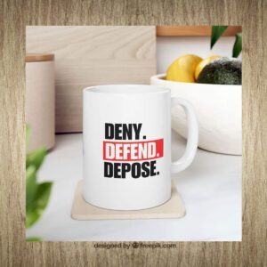 Deny. Defend. Depose. Mugs