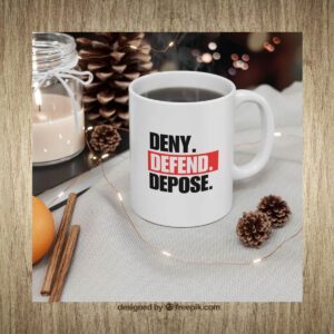 Deny. Defend. Depose. Mugs