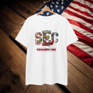 Georgia Bulldogs 2024 SEC Football Conference Champions Score Mascot T-Shirt