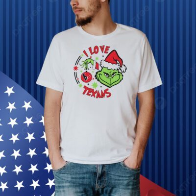 Houston Texans X Santa Grinch I love Texans Christmas Shirt