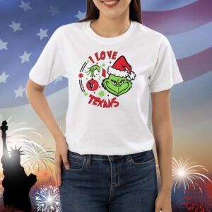Houston Texans X Santa Grinch I love Texans Christmas Shirt