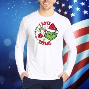 Houston Texans X Santa Grinch I love Texans Christmas Shirt