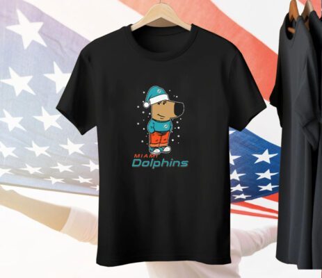 Just A Chill Guy Chill With Miami Dolphins Christmas Tee Shirt
