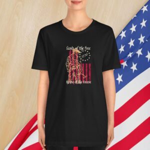 Land Of The Free Home Of The Brave 1776 America Flag T-Shirt