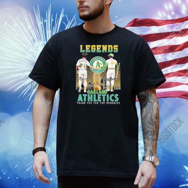 Oakland Athletics Legends Henderson and Jackson thank you for the memories signatures Shirt