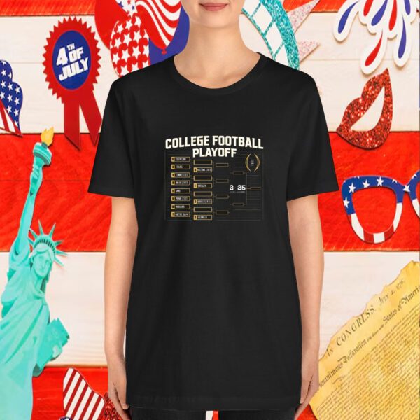 Official Chasing The Championship College Football Playoff Bracket 2024-2025 National Championship T-Shirt