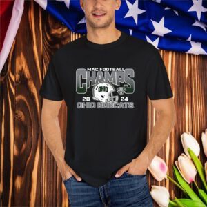Official Ohio Bobcats 2024 Helmet Football MAC Champions T-Shirts
