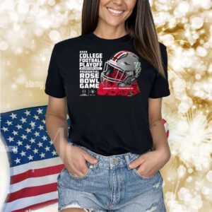 Official Ohio State Buckeyes Jan 1st 2025 College Football Playoffs Quarter Finals Bound Prudential Rose Bowl Game Helmet Shirt