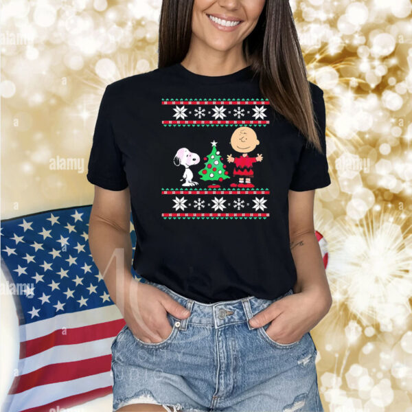 Peanuts Snoopy and Charlie Brown Christmas Tree Shirt