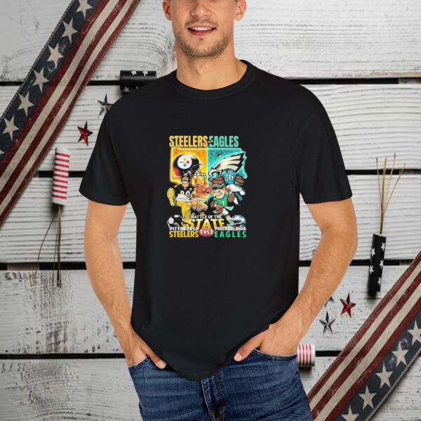 Pittsburgh Steelers Vs Philadelphia Eagles Battle Of The State Mascot T-Shirt