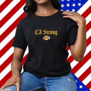 Los Angeles Lakers Fanatics Black LA Strong Tee Shirt