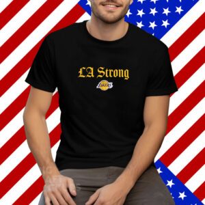 Los Angeles Lakers Fanatics Black LA Strong Tee Shirt