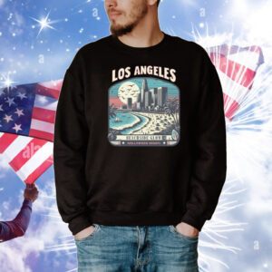 Los Angeles Oversized Beachside Glow & Hollywood Nights Design T-Shirt