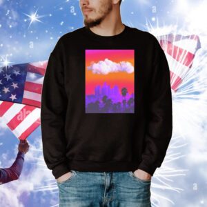 Los Angeles Skyline Palm Trees T-Shirt