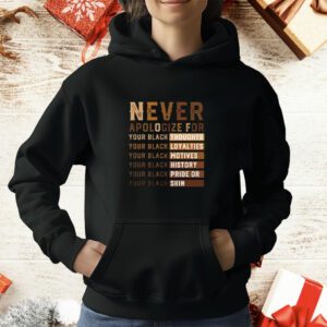 Never Apologize For Your Black Thoughts Your Black Loyalties Your Black History T-Shirt