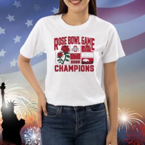 Official Ohio State Buckeyes NCAA College Football Playoff Quarterfinal 2025 Rose Bowl Game Champions Victory Ahead Shirt