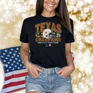 Official Texas Longhorns 2025 College Football Playoff Chick-Fil-A Peach Bowl Champions Vintage NCAA Shirt