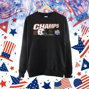 Official Texas Longhorns 2025 Playoff Quarterfinal Chick-fil-A Peach Bowl Champs Helmet Shirt