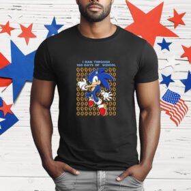 Sonic The Hedgehog I Ran Through 100 Days Of School T-Shirt
