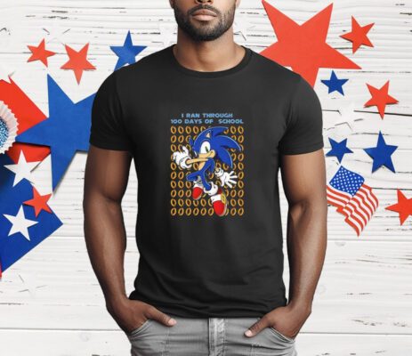 Sonic The Hedgehog I Ran Through 100 Days Of School T-Shirt