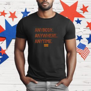 Washington Football Anybody Anywhere Anytime T-Shirt