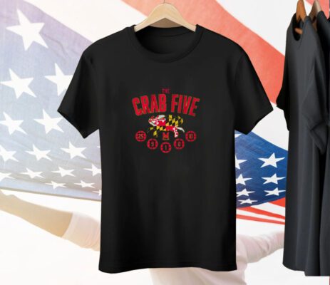 Maryland Basketball The Crab Five Crab Flag Tee Shirt