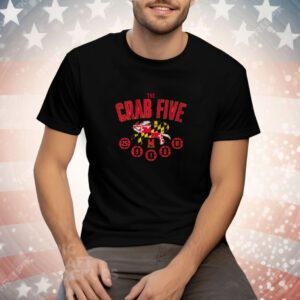 Maryland Basketball The Crab Five Crab Flag Tee Shirt