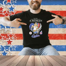 Never Underestimate A Woman Who Understands Baseball And Loves Chicago Cubs Clark Mascot Diamond Heart Shirt