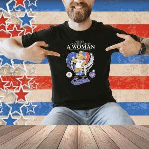 Never Underestimate A Woman Who Understands Baseball And Loves Chicago Cubs Clark Mascot Diamond Heart Shirt