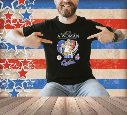 Never Underestimate A Woman Who Understands Baseball And Loves Chicago Cubs Clark Mascot Diamond Heart Shirt