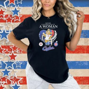 Never Underestimate A Woman Who Understands Baseball And Loves Chicago Cubs Clark Mascot Diamond Heart Shirt