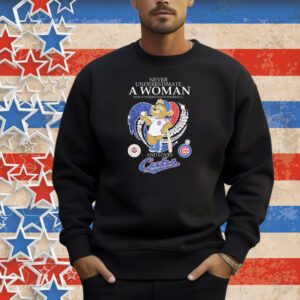 Never Underestimate A Woman Who Understands Baseball And Loves Chicago Cubs Clark Mascot Diamond Heart Shirt