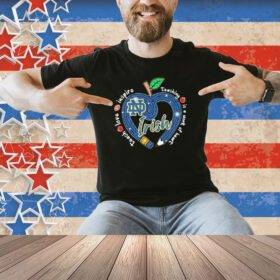 Notre Dame Fighting Irish Teach Love Inspire Teaching Is A Work Of Heart Apple Shirt