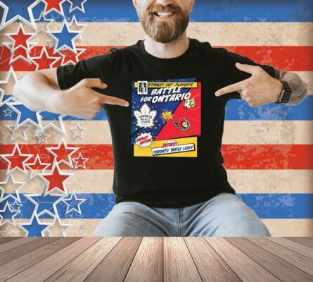 Toronto Maple Leafs vs. Ottawa Senators 2025 Stanley Cup Playoffs Battle For Ontario Rivalry Comic Pop Shirt