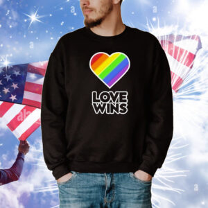 Love Wins Pride Rainbow Heart T-Shirt