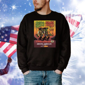 Official Voodoo Glow Skulls & Authority Zero Jun 18 2025 Jannus Live Cowboy Skeleton T-Shirt