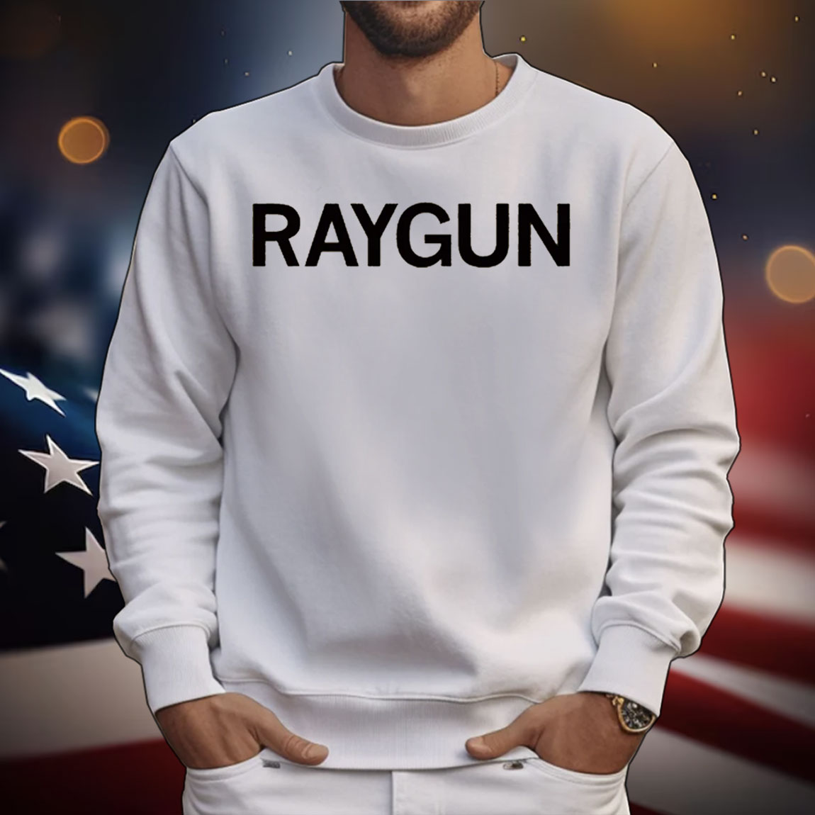 RAYGUN Block Text Logo Military Green T-Shirt