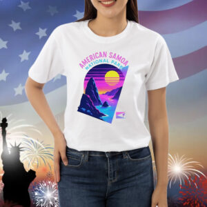 American samoa vaporwave retro sunset Shirt