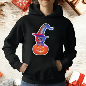Cute Black Cat With Witch Hat In Pumpkin T-Shirt