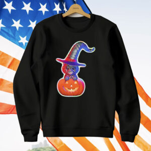 Cute Black Cat With Witch Hat In Pumpkin T-Shirt