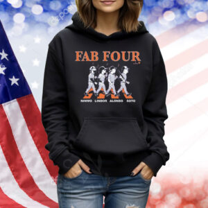 Francisco Lindor, Juan Soto, Pete Alonso, And Brandon Nimmo Fab Four Album Road Abbey Shirt