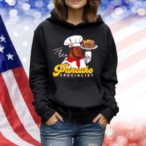 Josh Simmons wearing Trey Smith pancake specialist Shirt