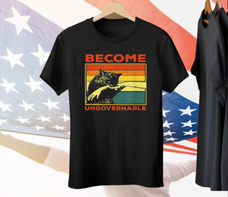 Become Ungovernable Black Cat Biting Hand T-Shirt