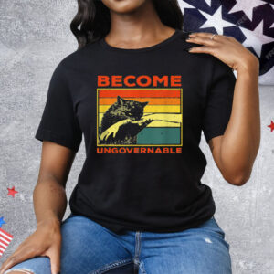 Become Ungovernable Black Cat Biting Hand T-Shirt