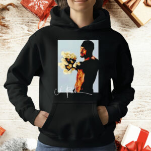 Chris Brown Holding White Roses Romantic Portrait T-Shirt