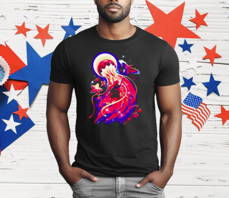 Cosmic Jellyfish Warrior With Stars T-Shirt