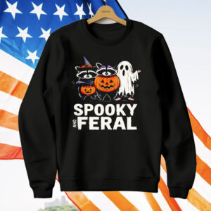 Ghost Raccoon Opossum Spooky And Feral Halloween T-Shirt