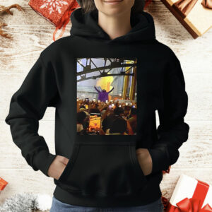 Grimace Monster Chugs Beer In Front Of Huge New York Mets T-Shirt