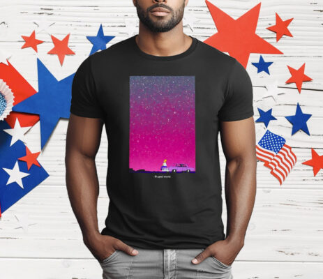 Homer Simpson Memories Peeking Through A Starry Night Sky T-Shirt