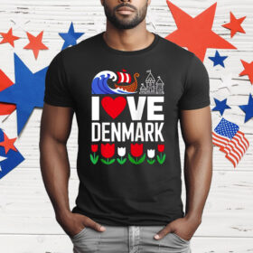 I love Denmark Viking Ship Tulip T-Shirt
